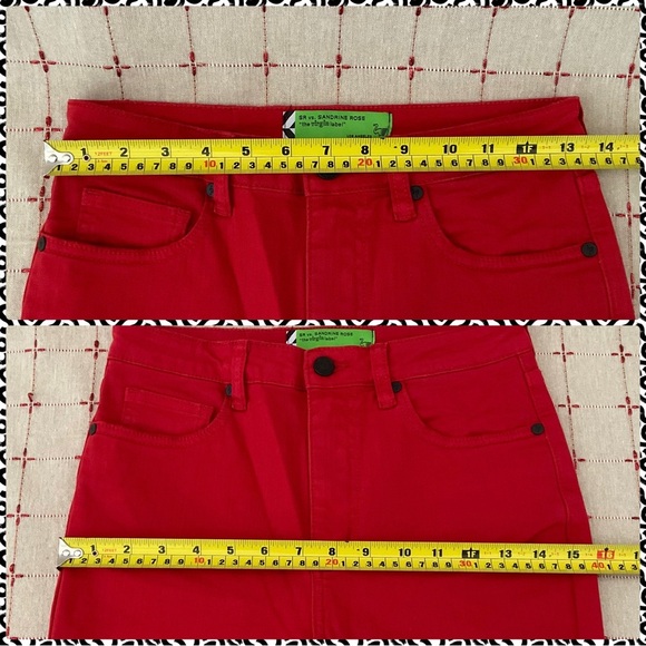 Sandrine Rose FREE PEOPLE Skinny Jeans Blood Red Cotton & Elastane Denim Sz 26 - Picture 8 of 8
